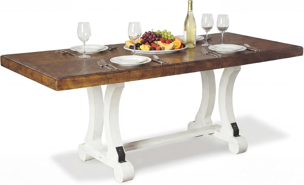 Signature Design by Ashley Valebeck 1-Piece Dining Table, Farmhouse Trestle