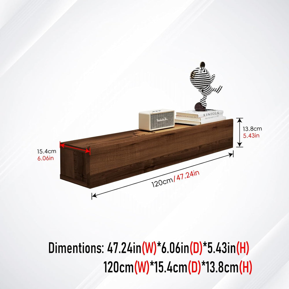 Floating Solid Wood Console Table, 47'' Wall Mounted Narrow Entryway ...