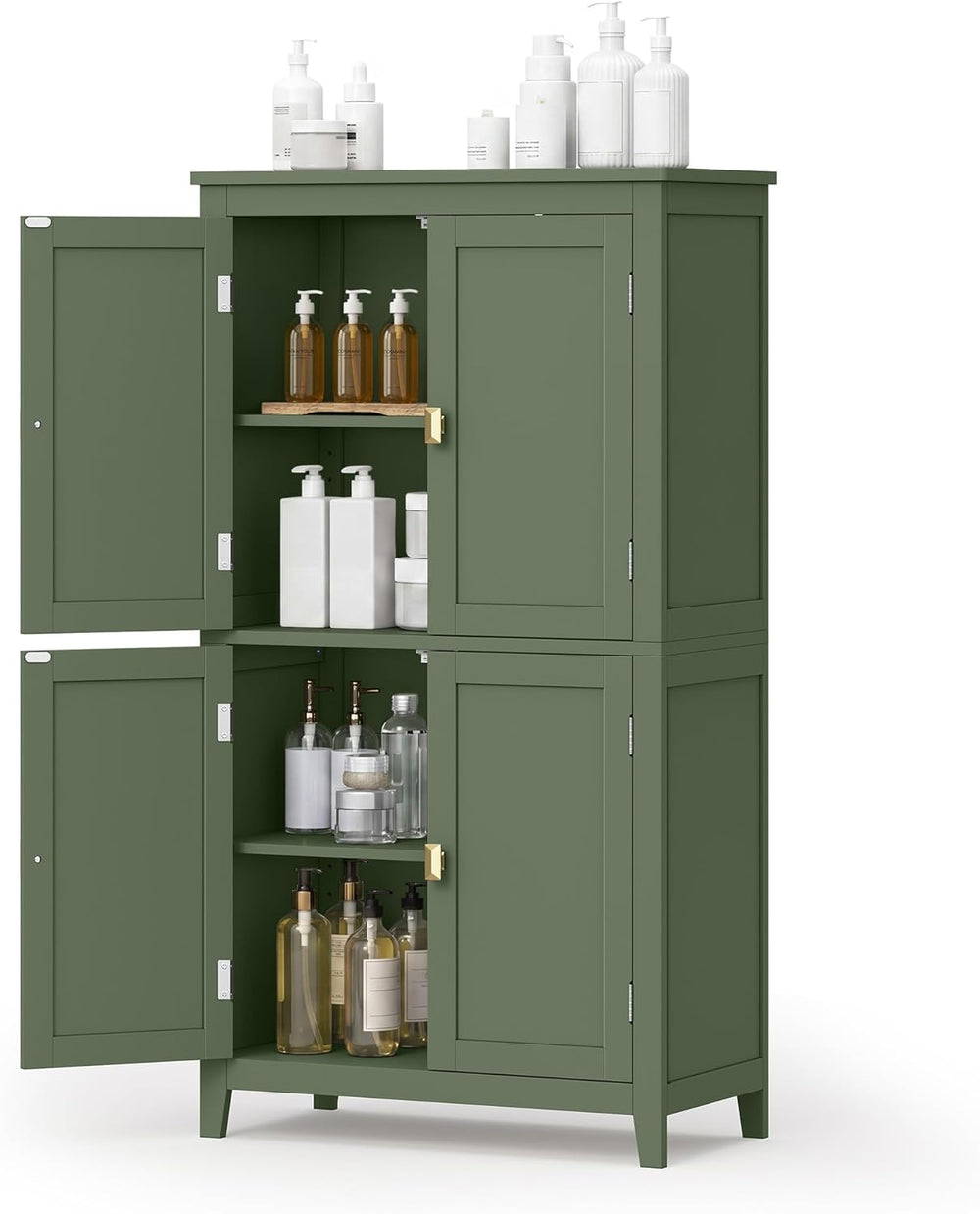 SONGMICS HOME Freestanding Storage Cabinet, Floor Cabinet with Elevated Legs,...