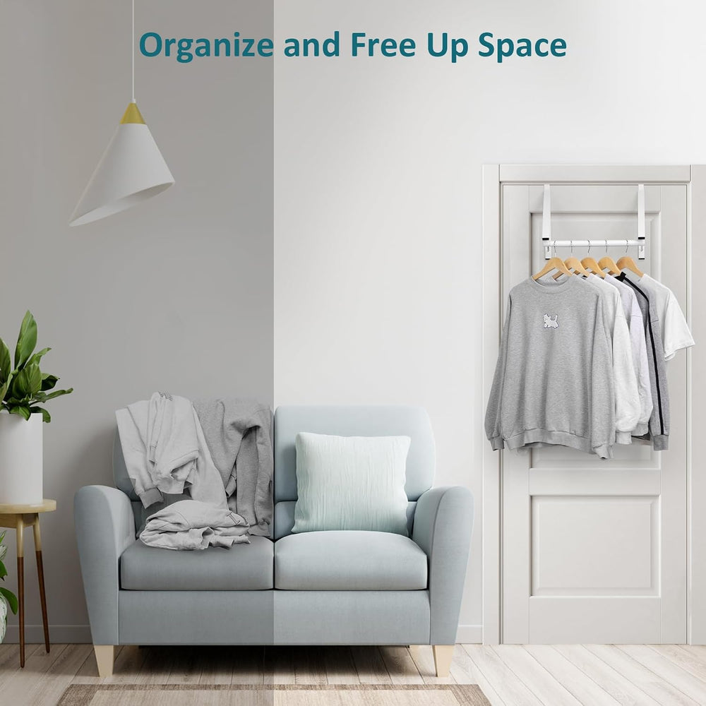 Optish Foldable Over The Door Clothes Hanger, Space Saving Small Clothes Rack...
