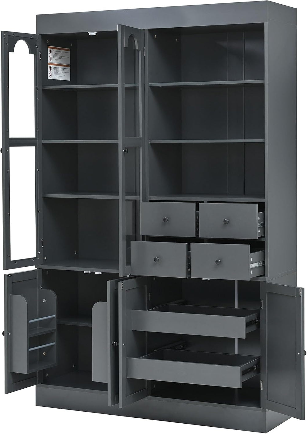71" Blue Kitchen Pantry Cabinet, Tall Kitchen Storage Cabinets with Door...