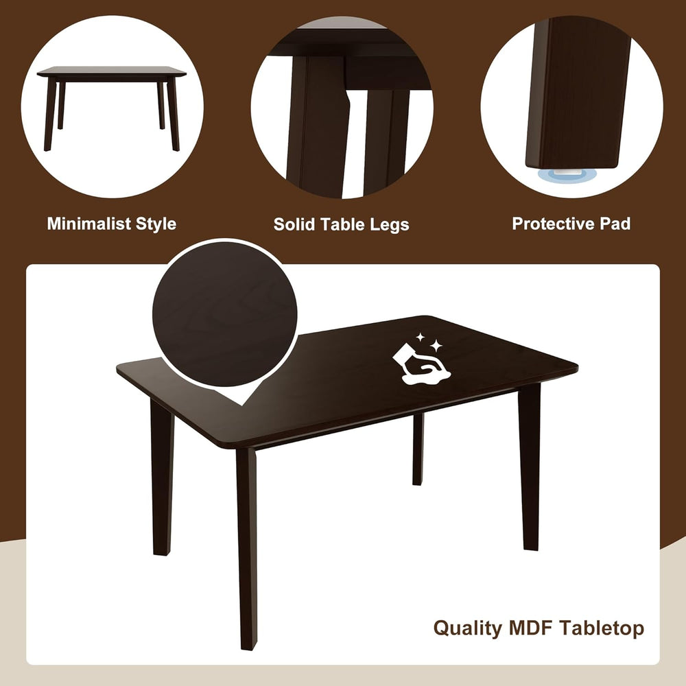 Merax Merax Farmhouse 47" Rectangular Dining Table, Solid Wood Kitchen T...