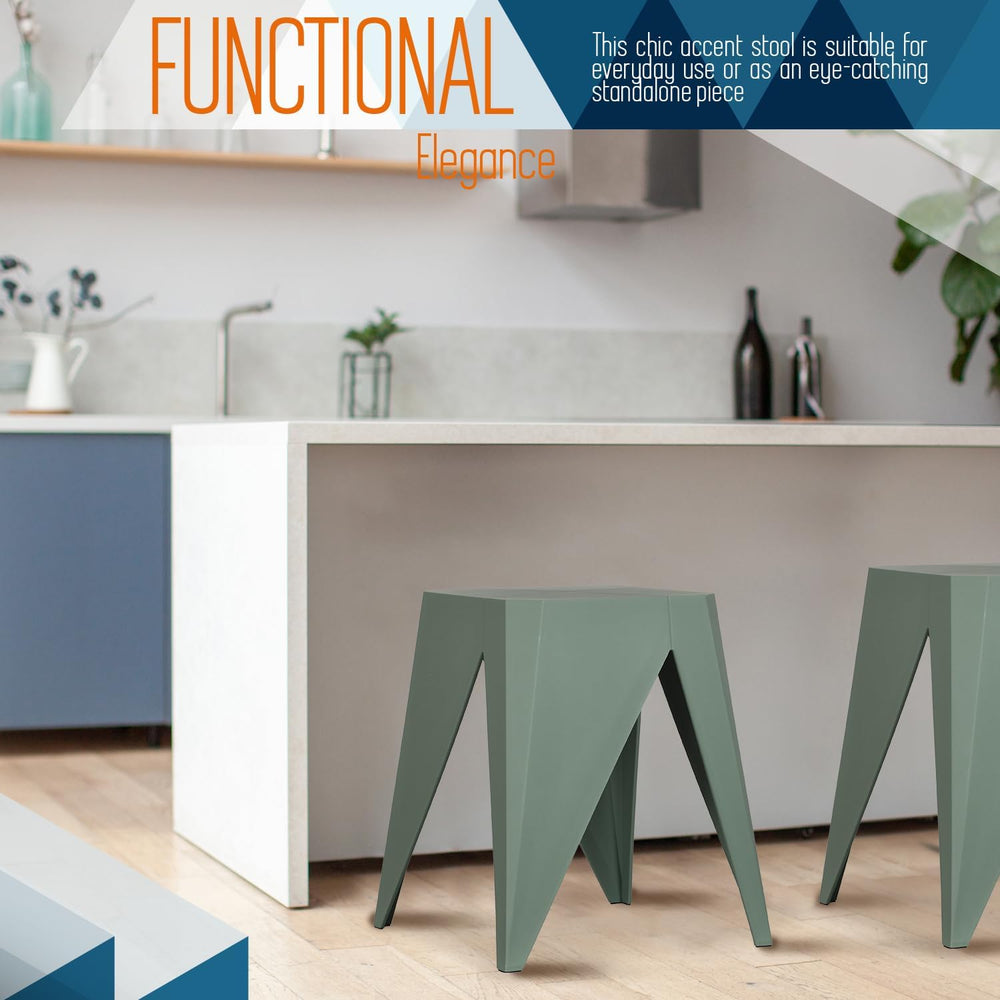 InterSpaceLiving Zuho Multi-Use Stool (4, Smoke Green)