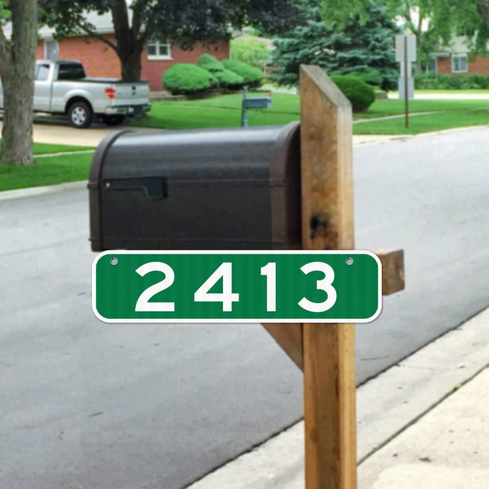 911 Address Sign, Custom Horizontal Emergency Mail Box Reflective Sign, 3M EG...