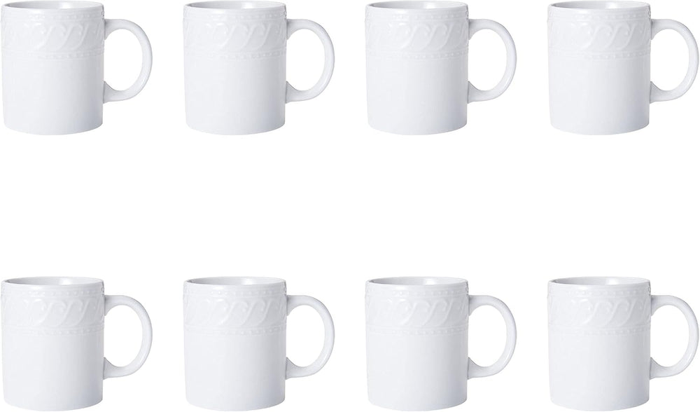 Pfaltzgraff Sylvia Dinnerware Set 32-Piece Service for 8 - White Porcelain Di...