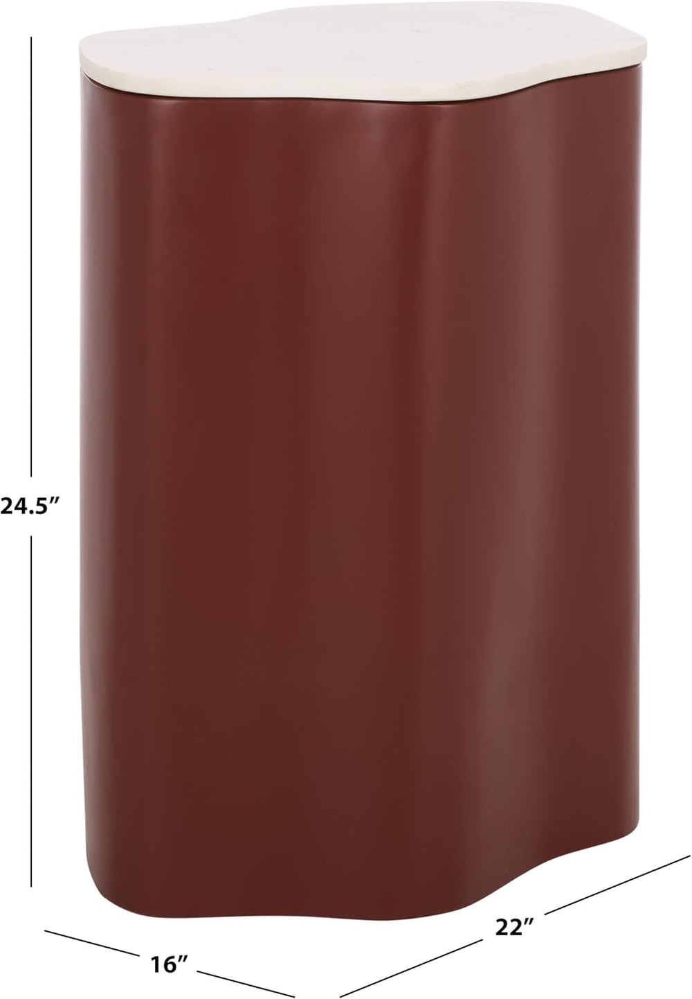SAFAVIEH Home Collection – Kanon Bordeaux Base & White Marble Top Accent ...