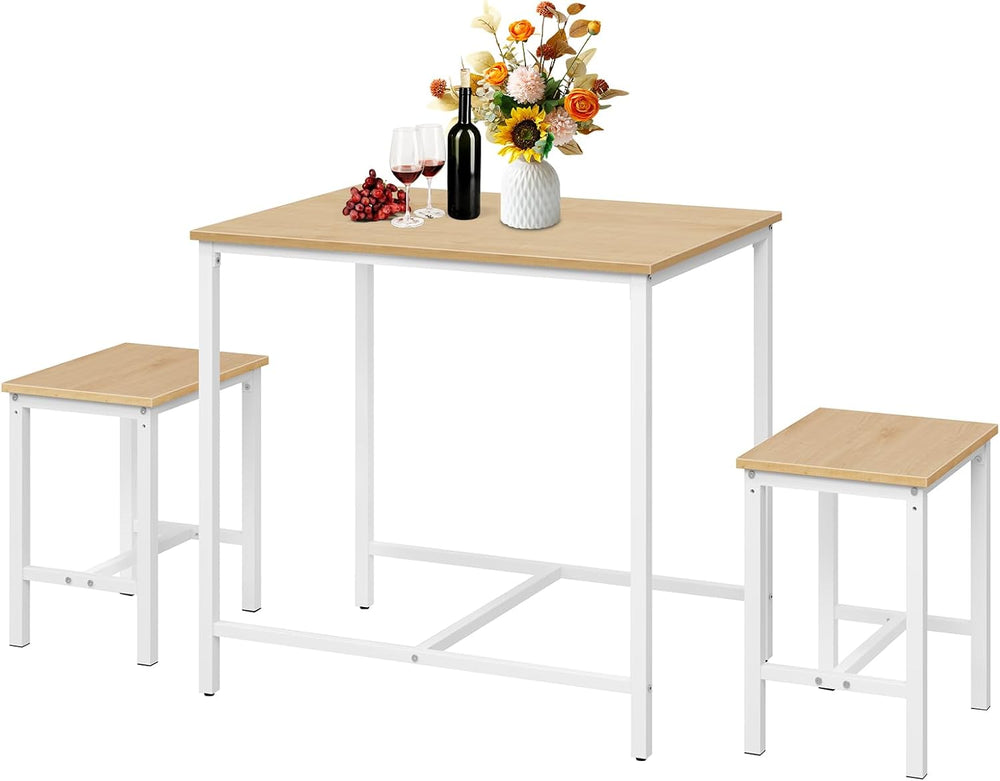 HOOBRO 3-Piece Industrial Dining Table Set, Kitchen Table, Space Saving Dinet...