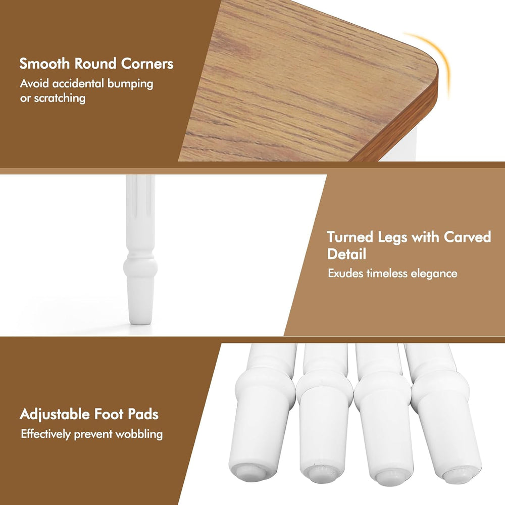 Giantex Rectangular Extendable Dining Table for 4-8 People with Rubber Wood L...