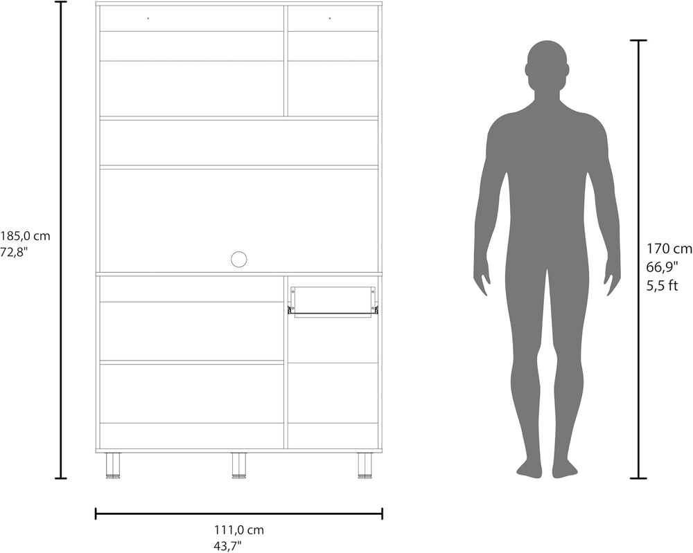 DEPOT E-SHOP 44" Lehr Pantry Cabinet with Ample Storage, Spacious Shelve...
