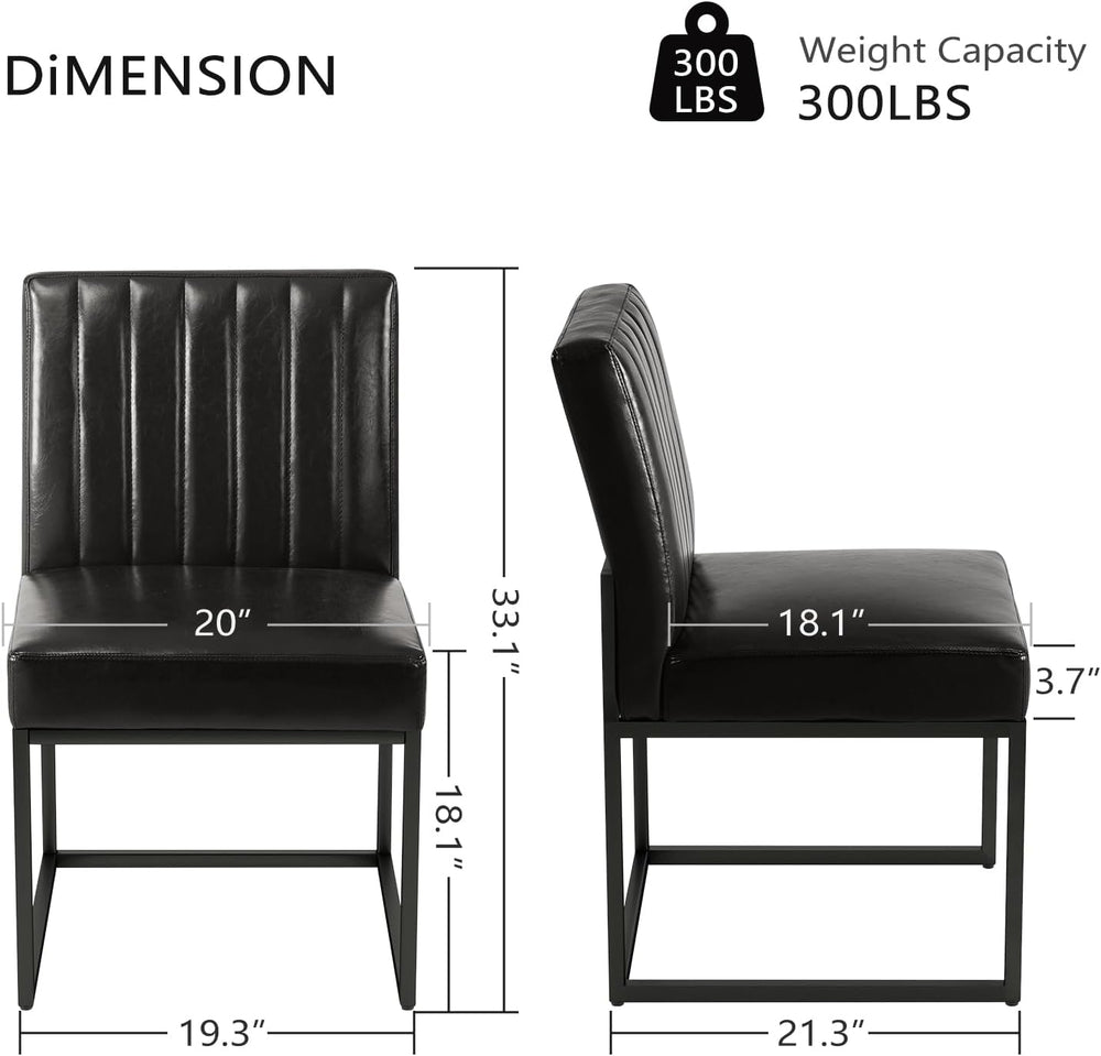 SIMTONAL Black Dining Chairs Set of 4, Modern Comfortable Upholstered Chairs,...