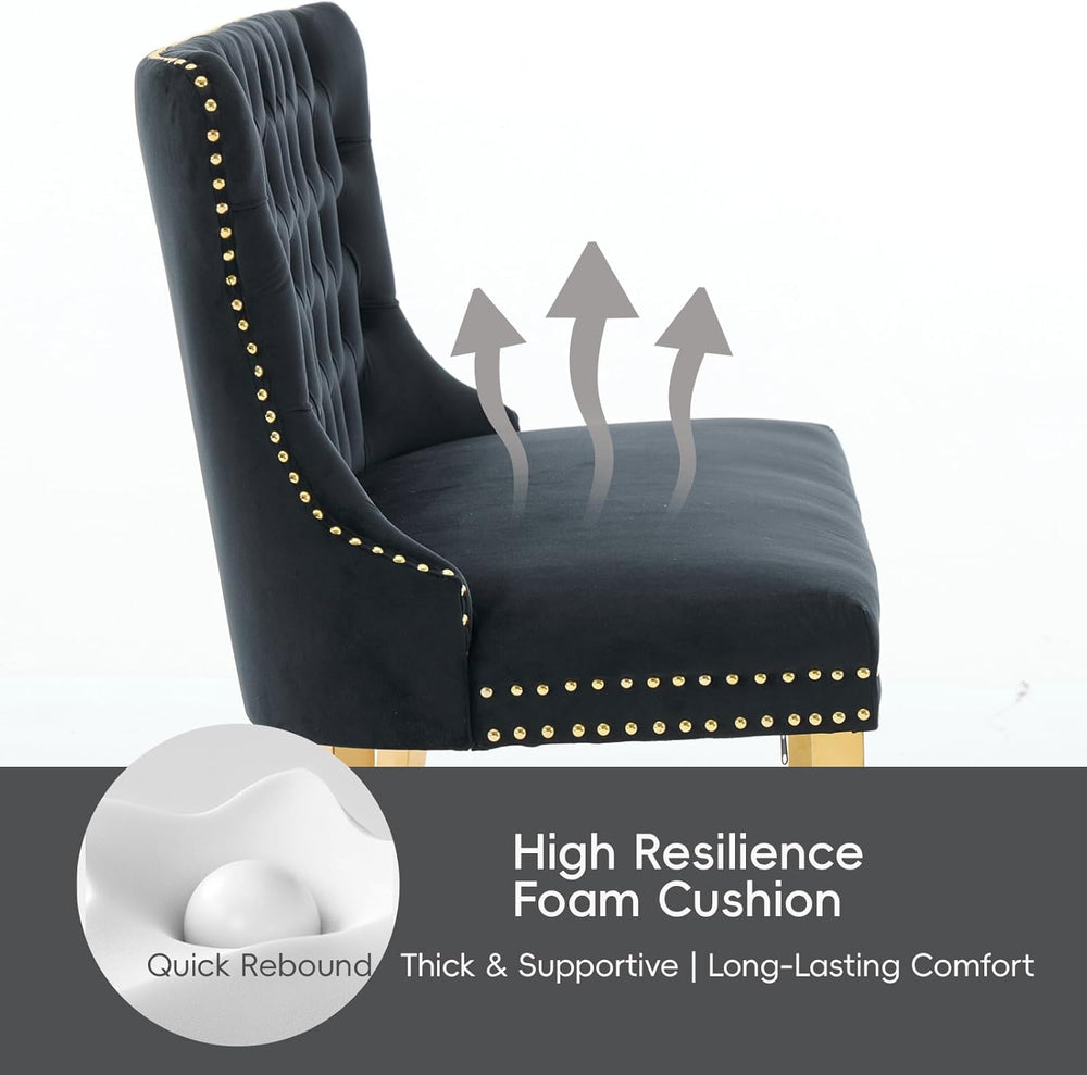 Velvet Double Dining Loveseat Bench with Wing Back, Tufted Upholstered 2-Seat...