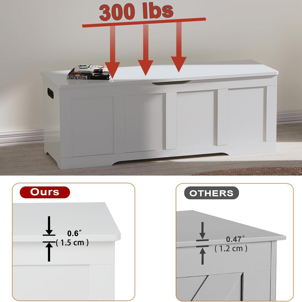 Timberer 47.2" Storage Chest, Extra Large Storage Trunk with 2 Safety Hi...