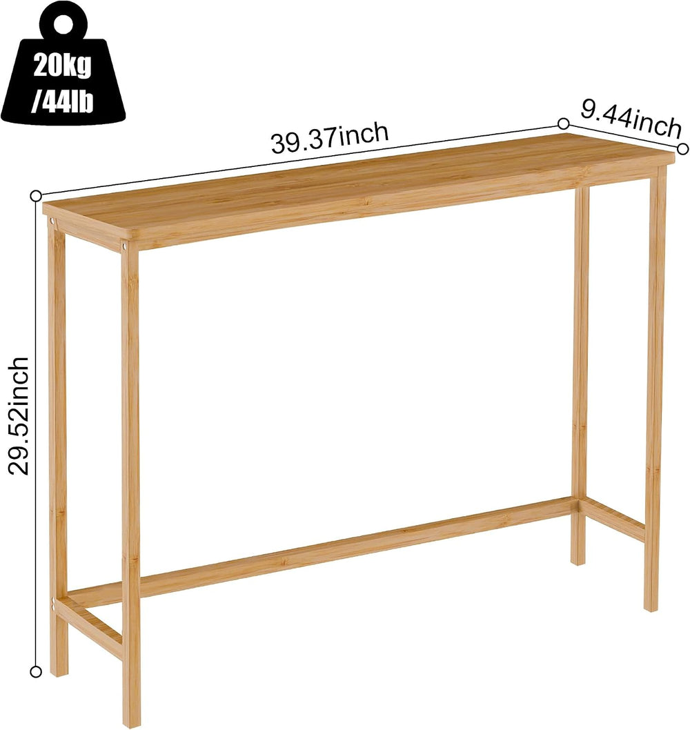 VASMIA Console Table, Entryway Table, Narrow Sofa Table, 39" Bamboo Hall...