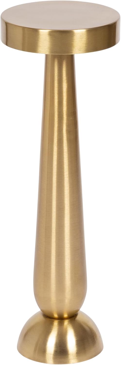 Kate and Laurel Saxena Modern Round Metal Drink Table, 8 x 8 x 24, Gold, Meta...