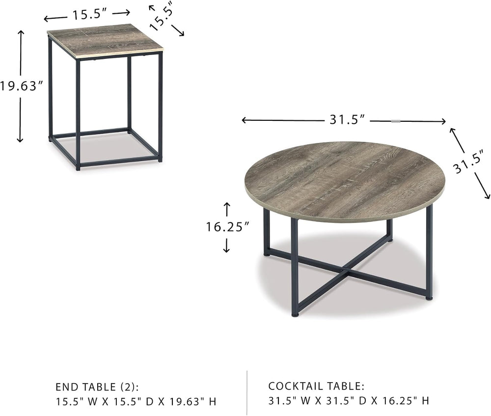 Signature Design by Ashley 3-Piece Living Room Coffee and End Table Set | Rou...