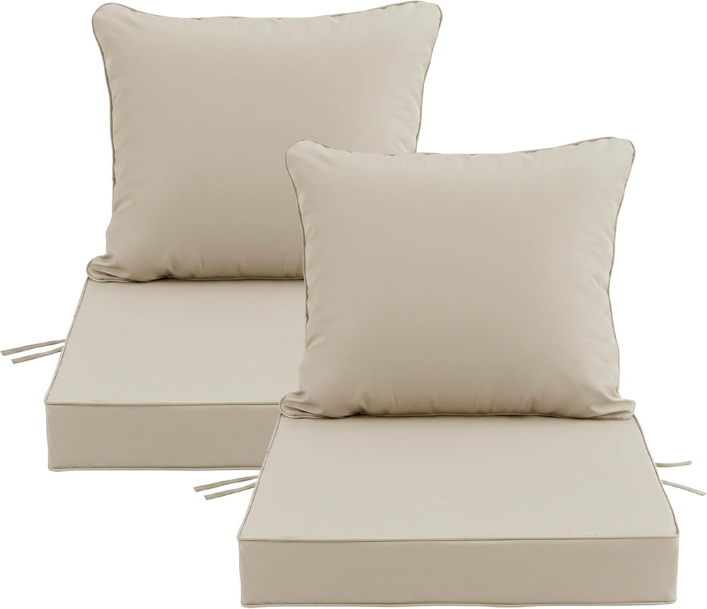 22x22 Inch Patio Chair Cushions Set of 2, Outdoor Furniture Cushions - Remova...