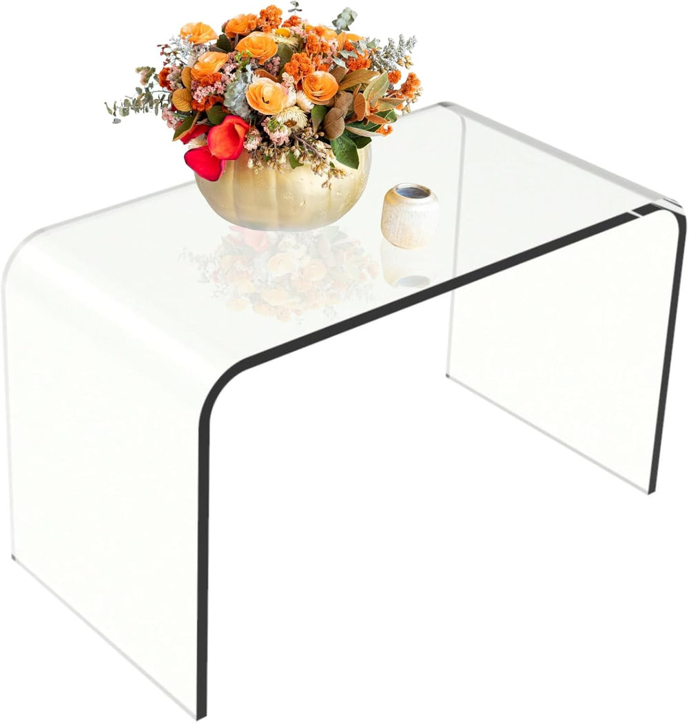 Acrylic Side Table - C Shaped End Table - Multipurpose Modern Furniture for L...