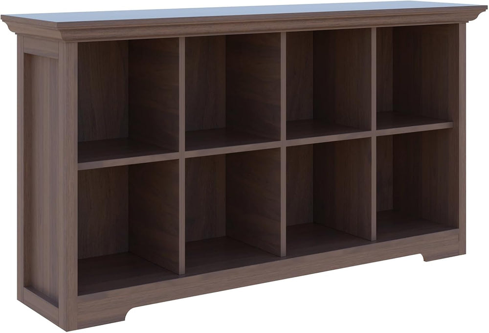OSCHF 8-Cube Open Bookcase with Base, 2-Tier Low Cabinet, Walnut