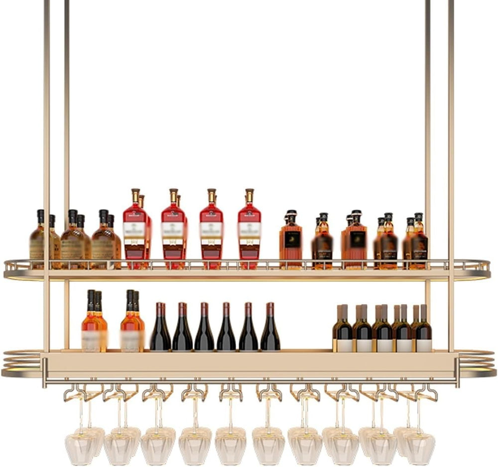 Modern Gold Hanging Wine Glass Holder,Ceiling Bar Wine Glass Shelf,Ceiling Mo...