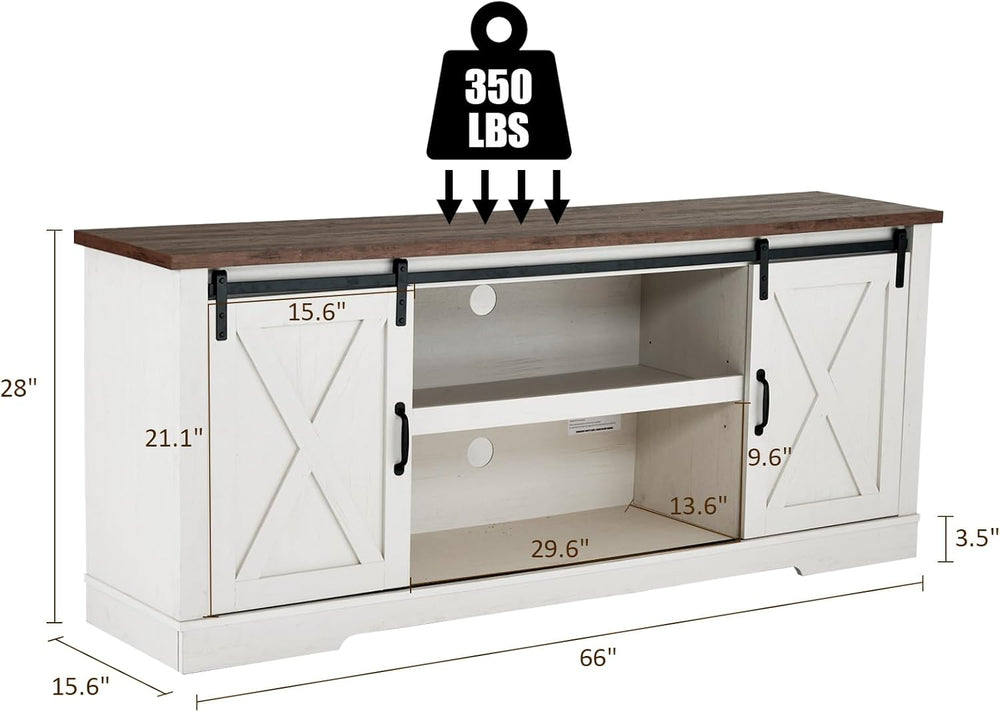 AMERLIFE 65" TV Stand for Living Room, Entertainment Center, White | Far...
