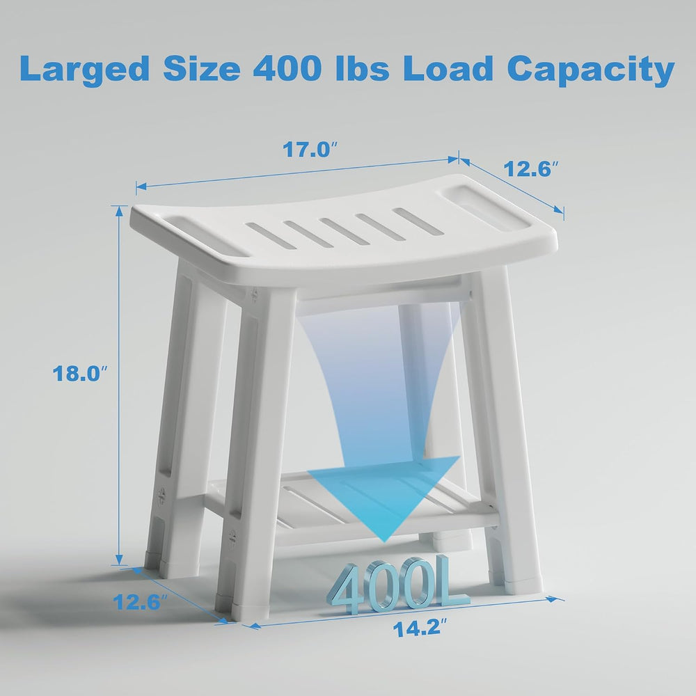 Shower Chair for Inside Shower, Shower Stool with Anti-Slip Foot Covers hold ...