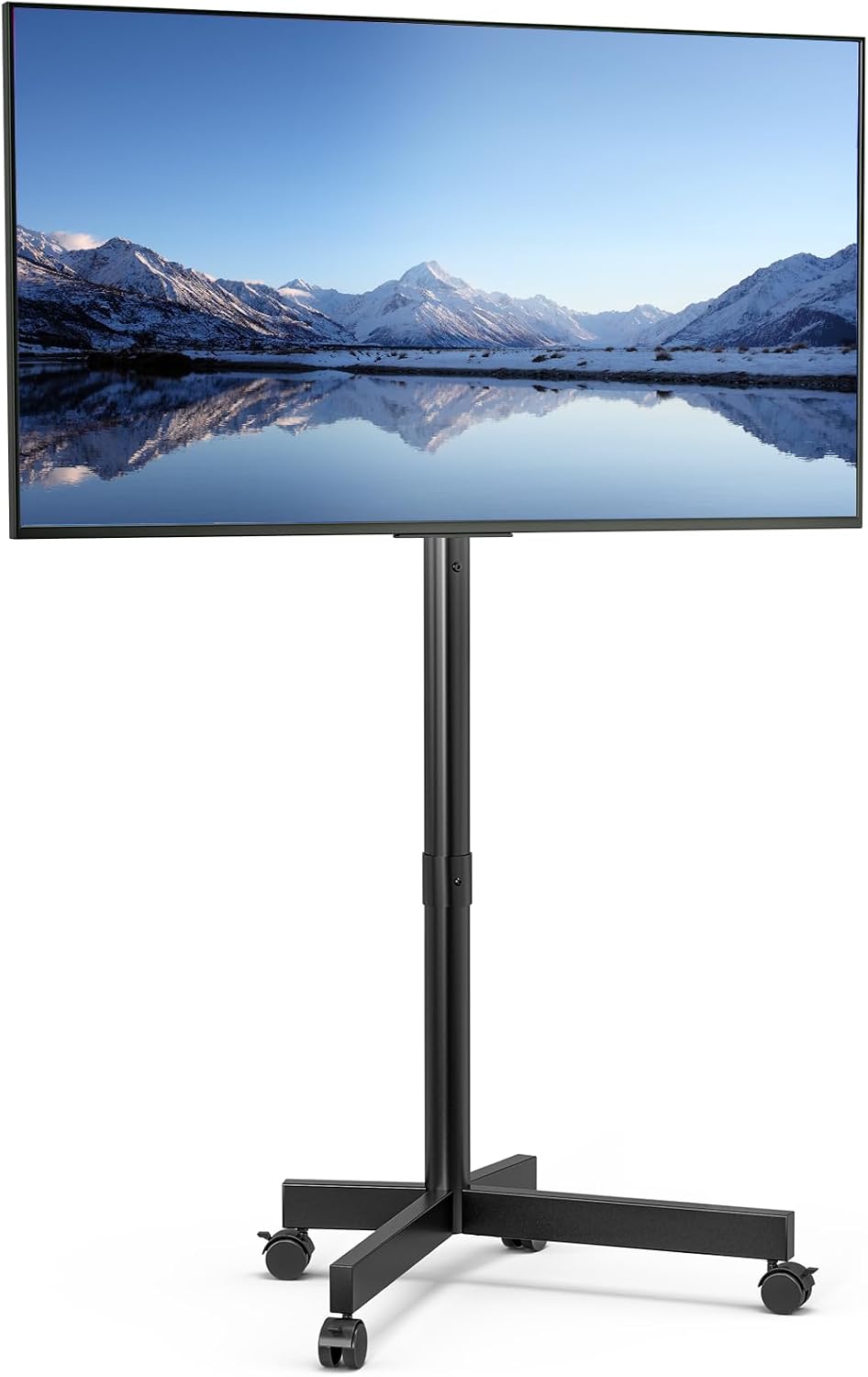 Mobile TV Cart, Floor TV Stand for 13-55 inch TVs with -10°/+15° Tilt Mount H...