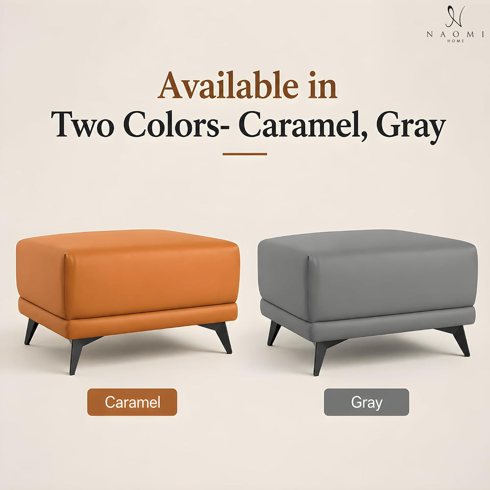 Naomi Home Dora 29.5" Square Ottoman | Synthetic Leather Footstool, Couc...