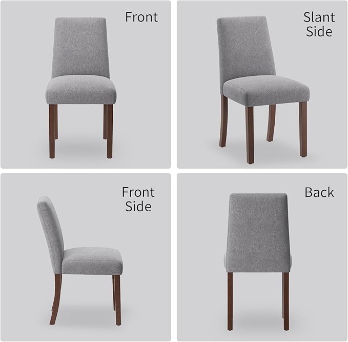 Dining Chairs Set of 2, Modern Dining Room Chairs with Wooden Legs, Upholster...