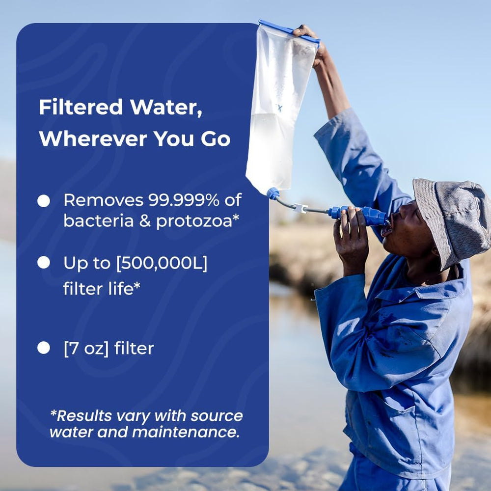 VFX All-in-One Portable Water Filter, Gravity System for Camping & Hiking