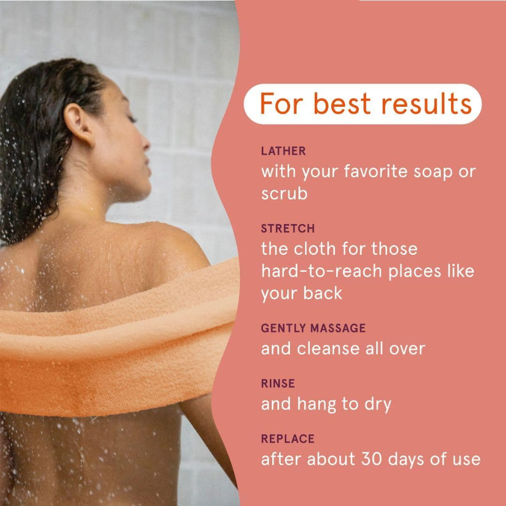 Cleanlogic Bath and Body Exfoliating Stretch Bath/Shower Cloth, Assorted Colo...