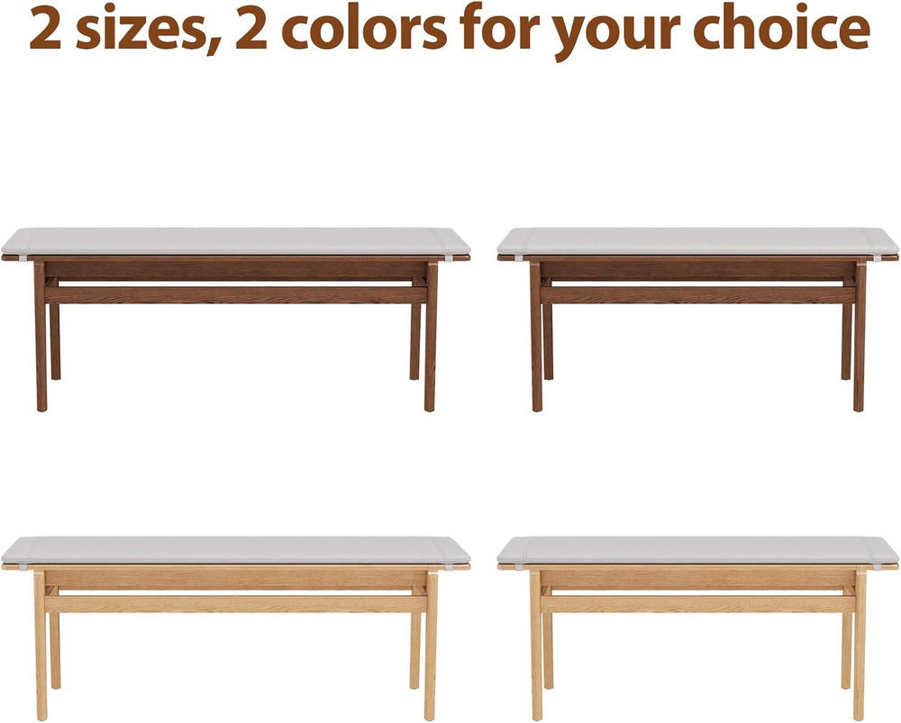 Solid Wood Dining Bench 55'’ Indoor End of Bed Upholstered Bench for Entr...