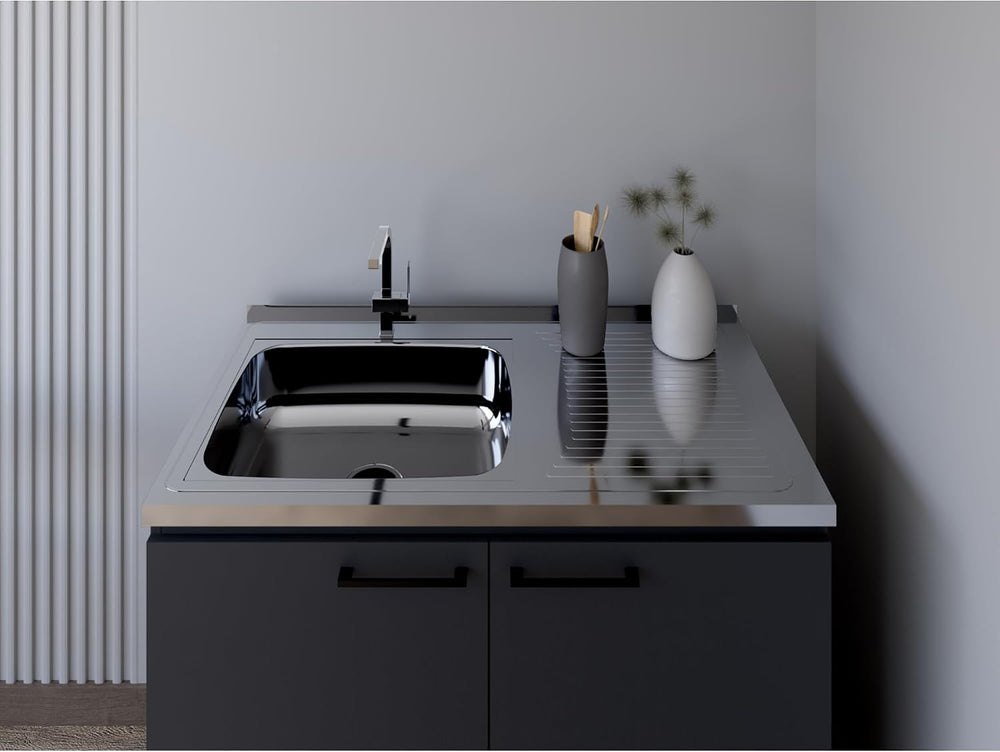 Utility Sink Cabinet Burwood, Kitchen, Black