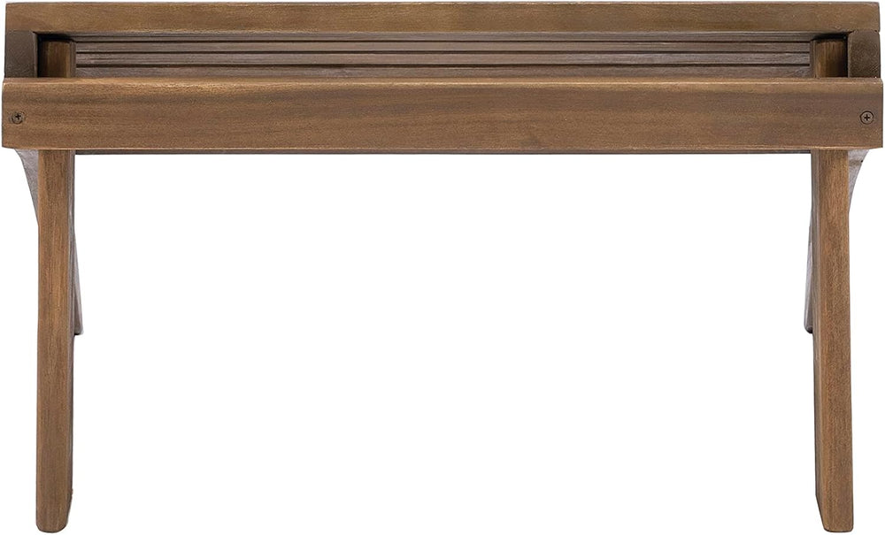 Linon Home Dcor Linon Adirondack Woodstock Ottoman, Teak Stain, Acorn, 21.6&q...