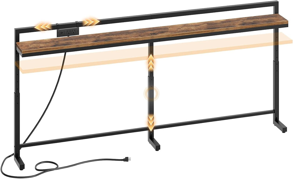 YATINEY 78.7'' Narrow Console Table with Adjustable Height (27.6'...