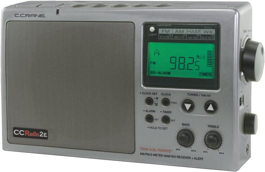 C. Crane CC Radio-2E Enhanced Portable AM FM Weather and 2-Meter Ham Band (Ti...