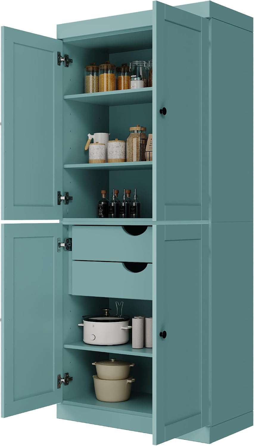 Palace Imports Solid Wood Kitchen Pantry Cabinet - 71.5" H x 32" W ...