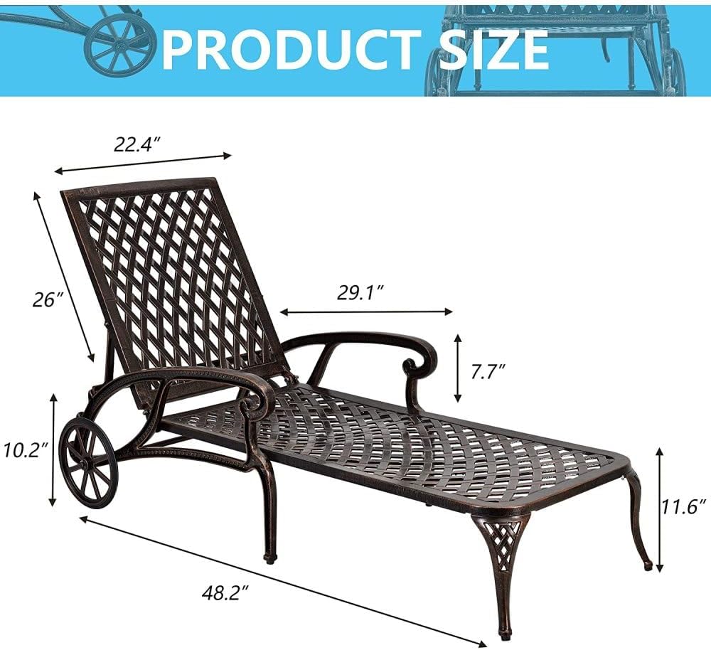 Saiveina Aluminium Cast Lounge Chair 1pcs Brown