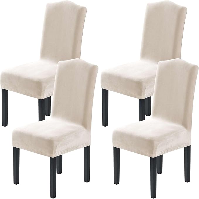 H.VERSAILTEX Dining Chair Covers Velvet Stretch Chair Covers for Dining Room ...