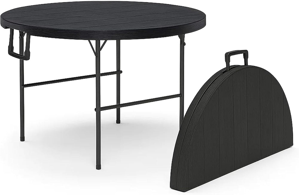 Our Modern Space 3.5 Feet Circular Round Foldable Table with Built in Handle ...
