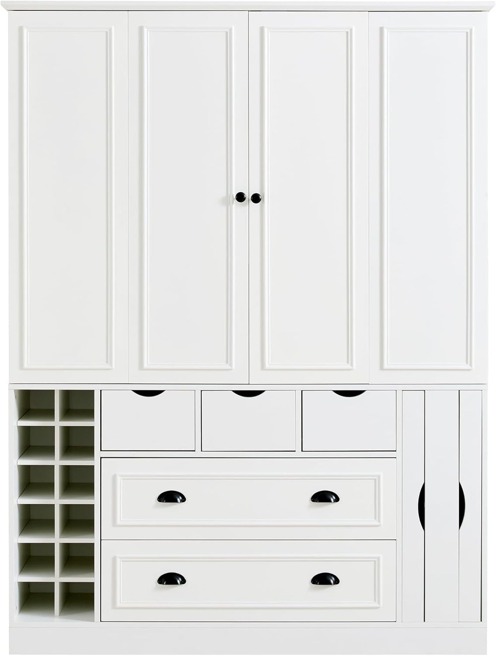 Merax Farmhouse 71" Large Kitchen Pantry Cabinet with Power Outlet, 53.2...