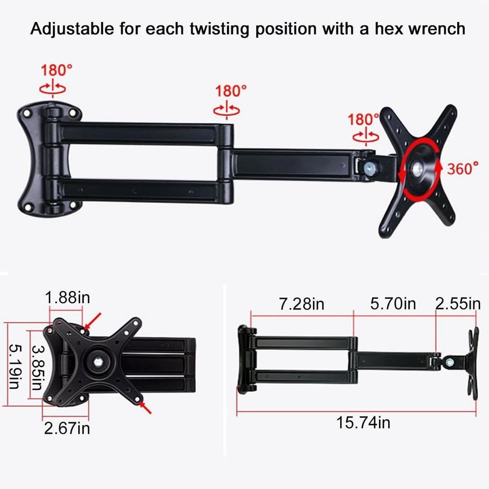 Wall Floating Nightstand Shelf Brackets,Foldable,Rotatable