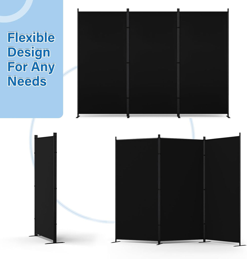 AKTOP 3 Panel Room Divider 6FT – 103" W x 70" H Folding Privacy Scr...