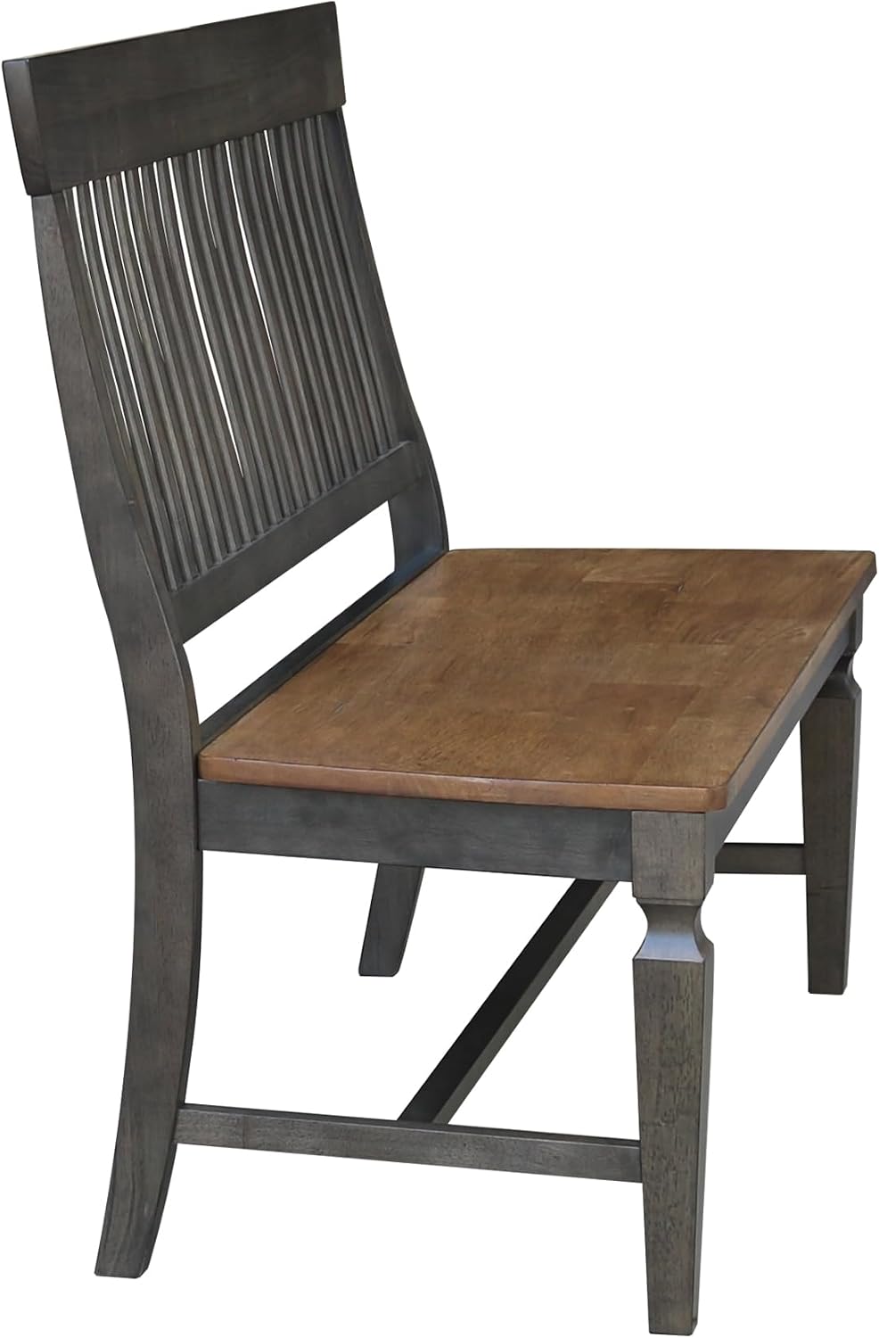 IC INTERNATIONAL CONCEPTS Solid Wood Vista Bench, Hickory/Washed Coal