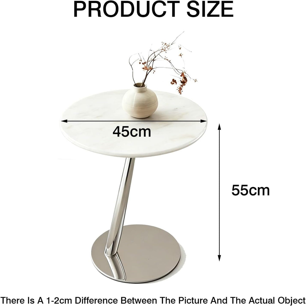 Round Marble Side Table – Modern Minimalist & Luxe Style – Suitable for L...