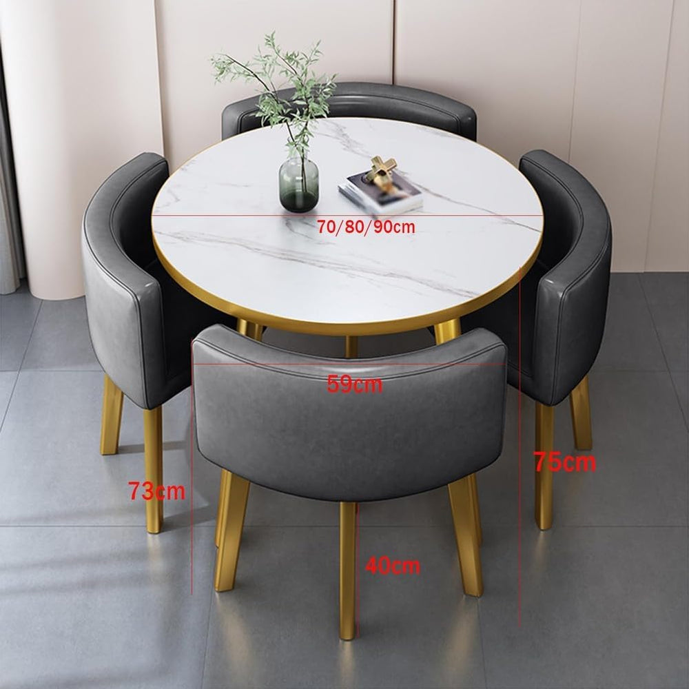Modern Minimalist 4-Person Small Dining Table Set - Space-Saving Square Kitch...