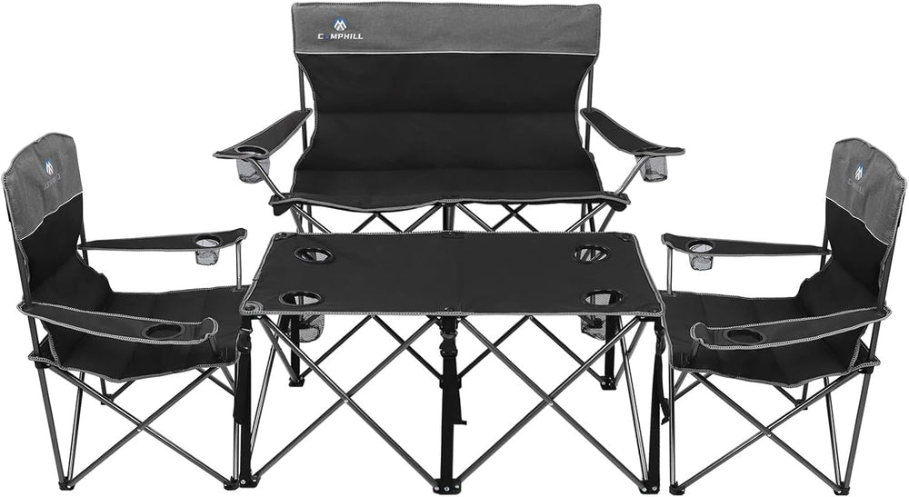 Camping Chair Set of 3, Outdoor Folding Camping Chairs for Heavy People with ...