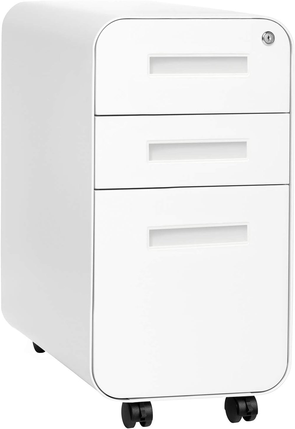 Laura Davidson Furniture Stockpile Slim 3-Drawer Mobile File Cabinet with Loc...