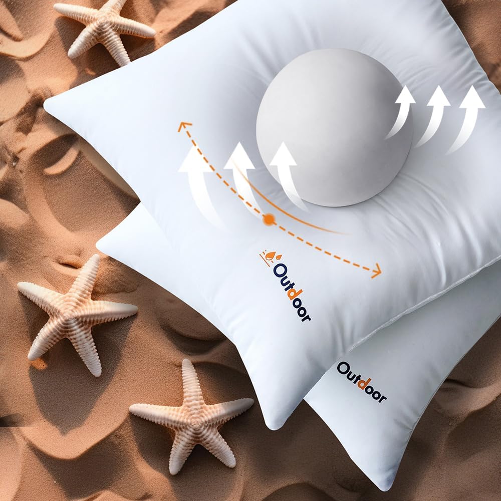 MIULEE Outdoor Pillows Set of 4 20x20 Waterproof Throw Pillow Inserts