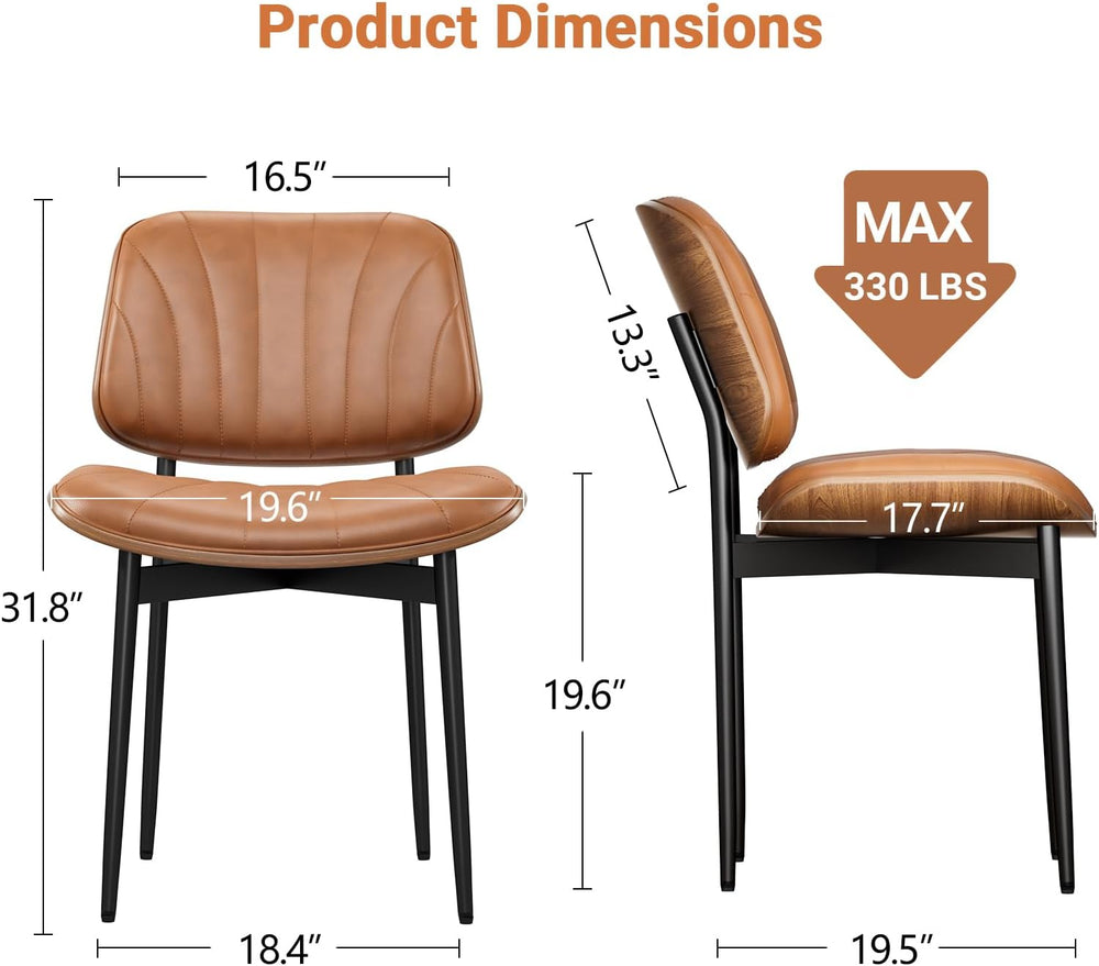 YaFiti Dining Chairs Set of 2, Mid Century Modern PU Leather Kitchen Chairs |...