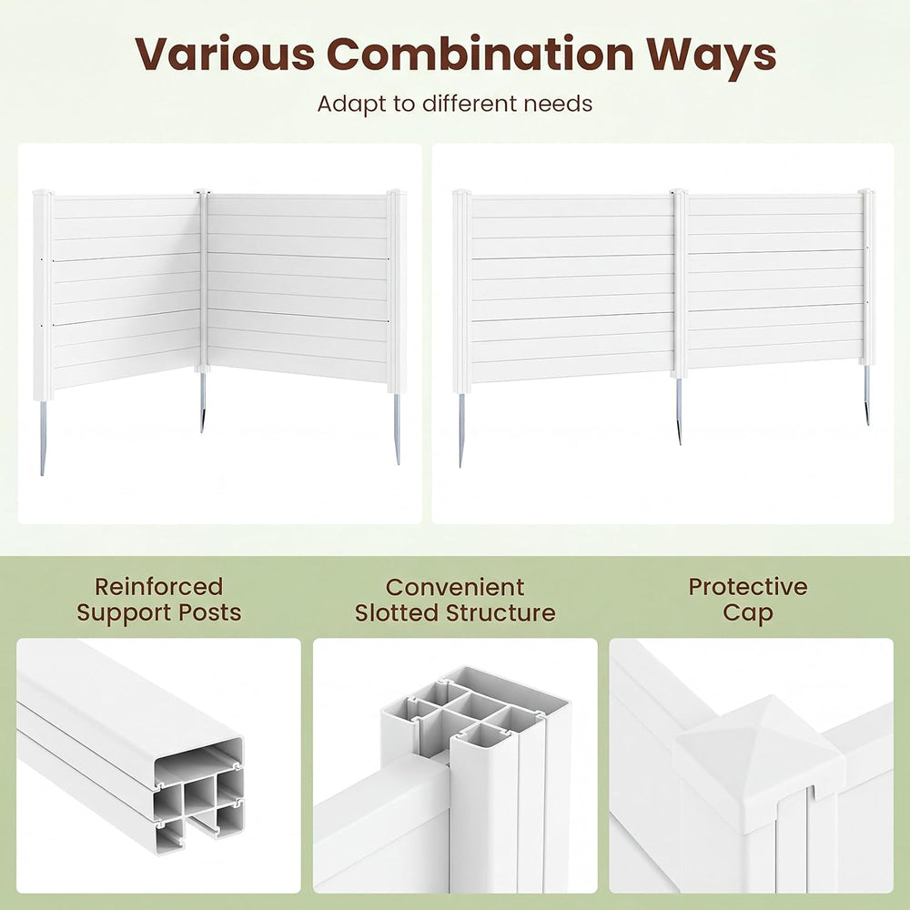 S AFSTAR 4 Panels Outdoor Privacy Fence, 48” x 38” Air Conditioner Fence with...